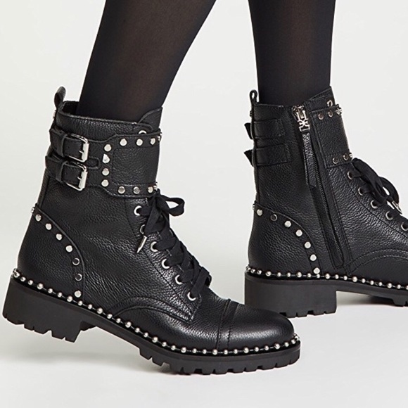 jennifer studded combat boot sam edelman